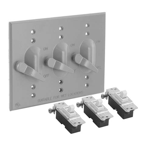 metal electrical box 3 gang cover|3 gang weatherproof switch cover.